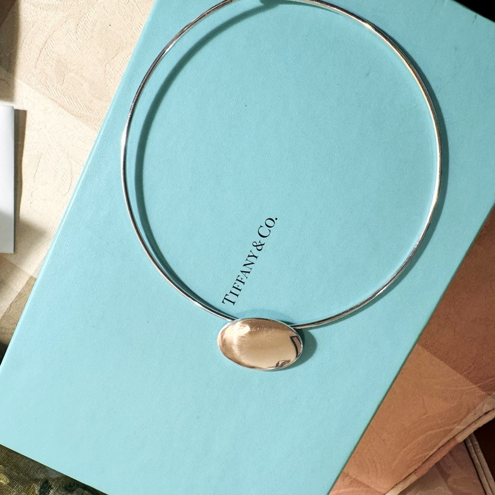 Tiffany & Co Oval ID Tag Necklace 16” wire closure